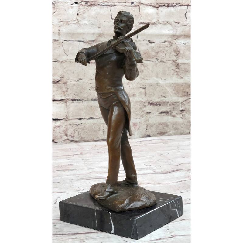 Bronze Sculpture Of Johann Strauss Playing The Violin Hot Cast Figurine Figure