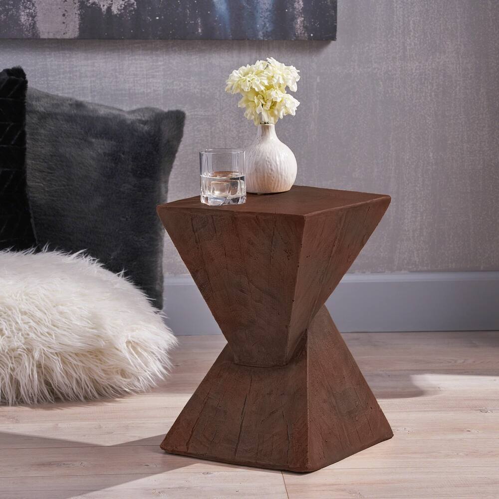 Roomfitters Modern Fluted Side Table, Stylish Round Pedestal End Table for Living Room, Bedroom, or Office