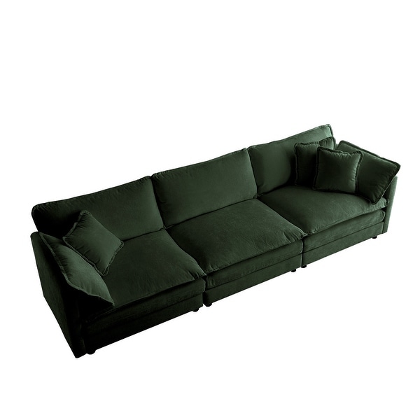 Modular Green Sectional Sofa Leisure Couch with Reversible