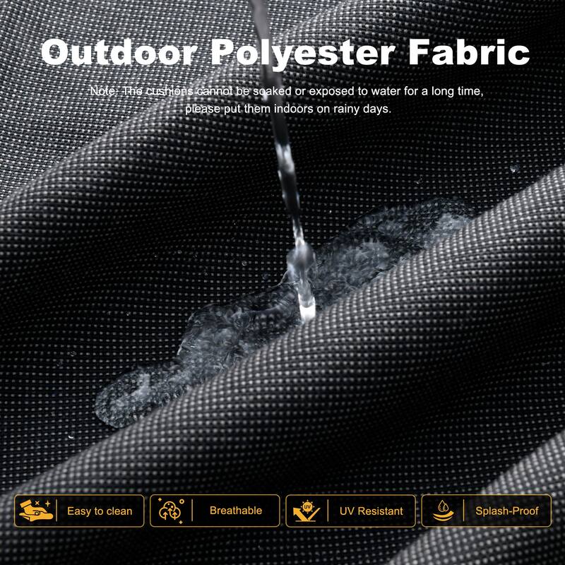 OVIOS 5 Piece Outdoor Wicker Loveseat Rocking Chair Set