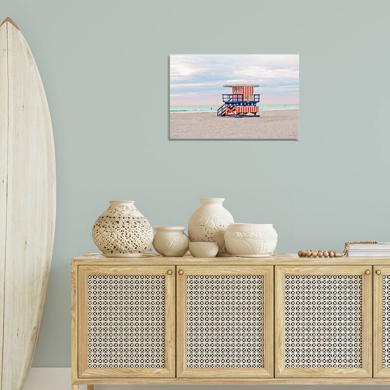 Stupell Patriotic Lifeguard Hut Canvas Wall Art Design By Seven Trees Design
