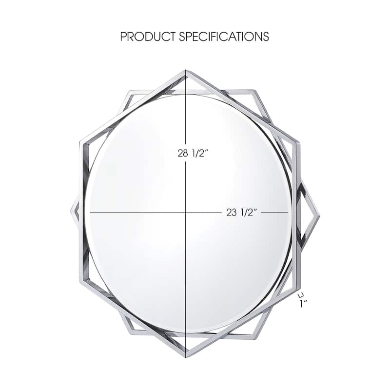 St Genies Contemporary Metal Beveled Wall Mirror by Carson Carrington
