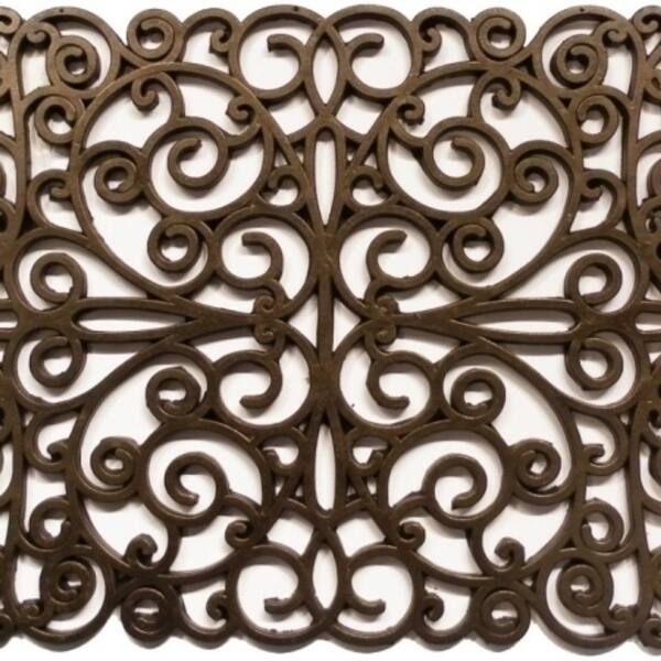 Home More 90001 Natural Rubber Gold Scroll Doormat
