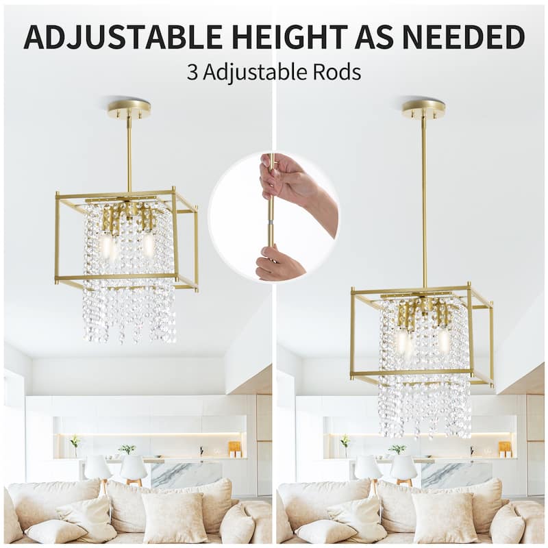 Moasis Round/Square Crystal Chandeliers Modern Hanging Light