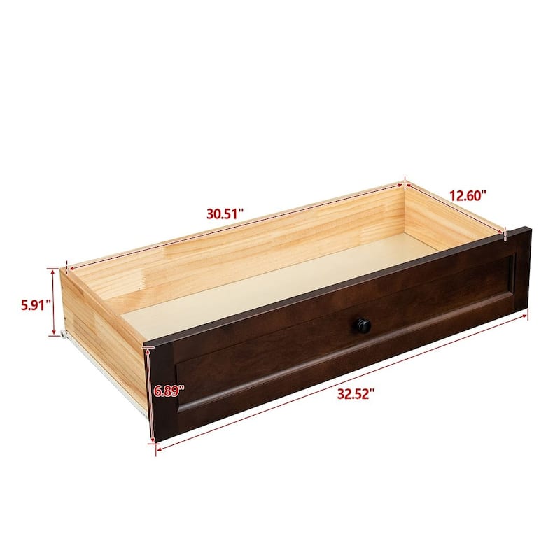Modern Solid Wood Drawer Dresser with Retro Round Handles