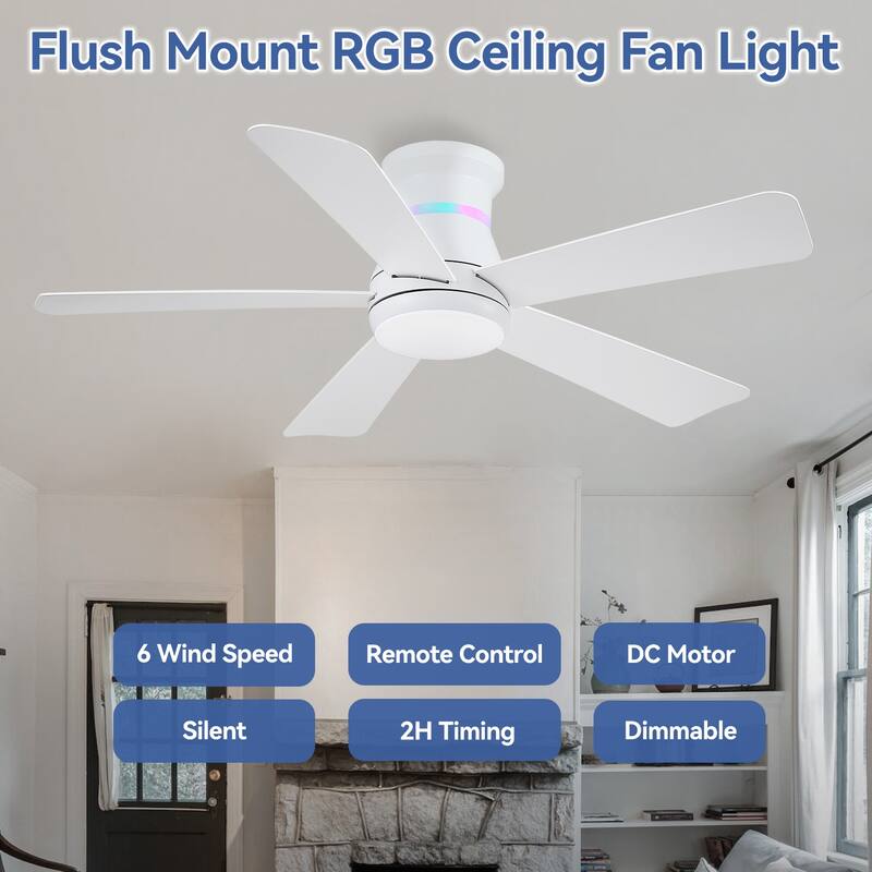 46 Inches Ceiling Fan with Light and Remote - 46 Inches