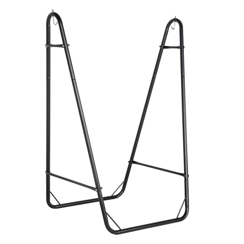 Outdoor Hammock Chair with U Shape Stand, Patio Hanging Chair with Side Pocket