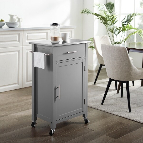 Shop Savannah Stainless Steel Top Compact Kitchen Island ...