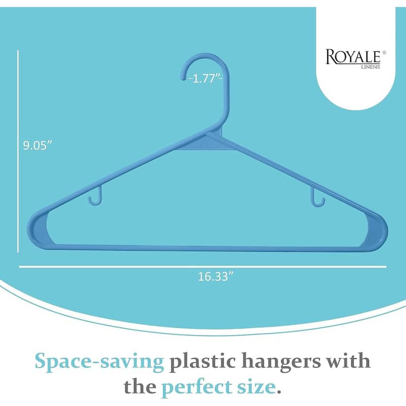 Royale Plastic Clothes Hangers With Hooks - Ideal For Everyday Use