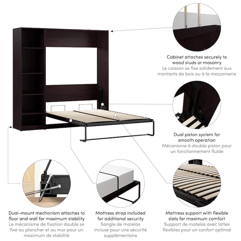 Claremont Full Murphy Bed with Closet Organizer (79W) by Bestar On Sale Bed Bath & Beyond