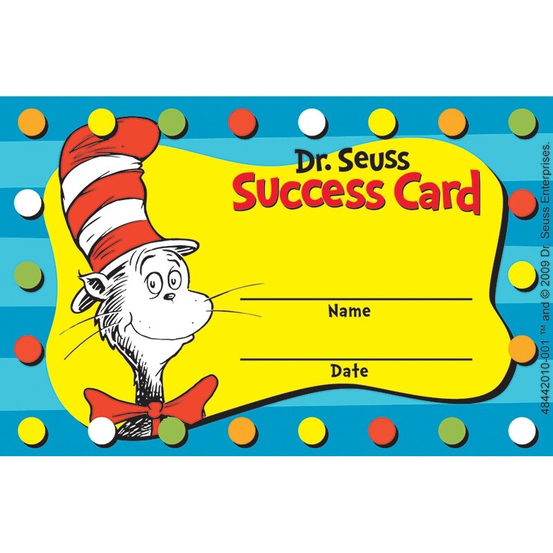 Shop 6 Pk Dr Seuss Cat In The Hat Reward Punch Cards Overstock 22140460