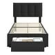 preview thumbnail 98 of 123, Javlergo Bed Frame with Storage Drawers Upholstered Platform Bed Frame with Adjustable Headboard