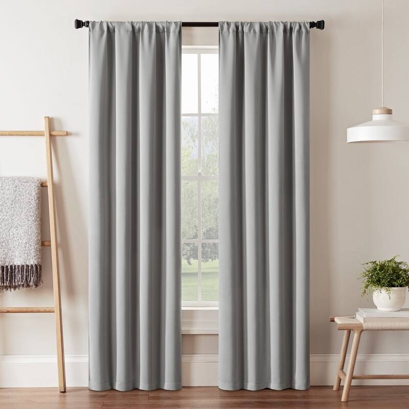 Eclipse Darrell Thermaweave Blackout Window Curtain Panel. - 63 Inches - Grey
