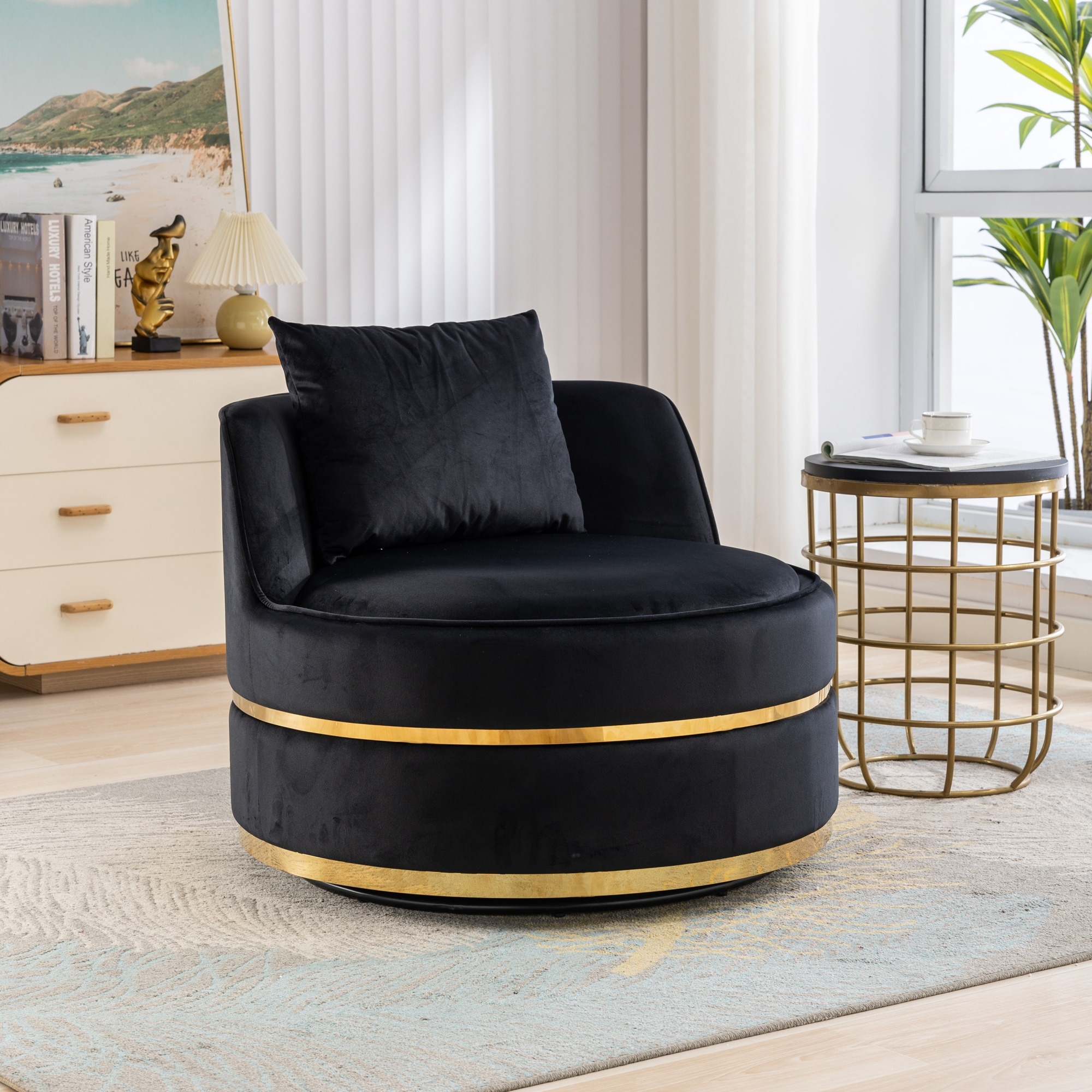 Black Oversize Swivel Accent Chairs Bed Bath Beyond