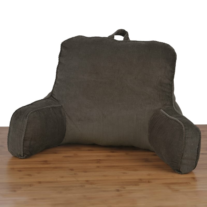 Cotton Corduroy Lounger Bed Rest Pillow Adjustable DIY Filling - Charcoal