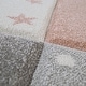 preview thumbnail 10 of 8, Kids Rug for Nursery Checkered with Stars in Pastel Colors
