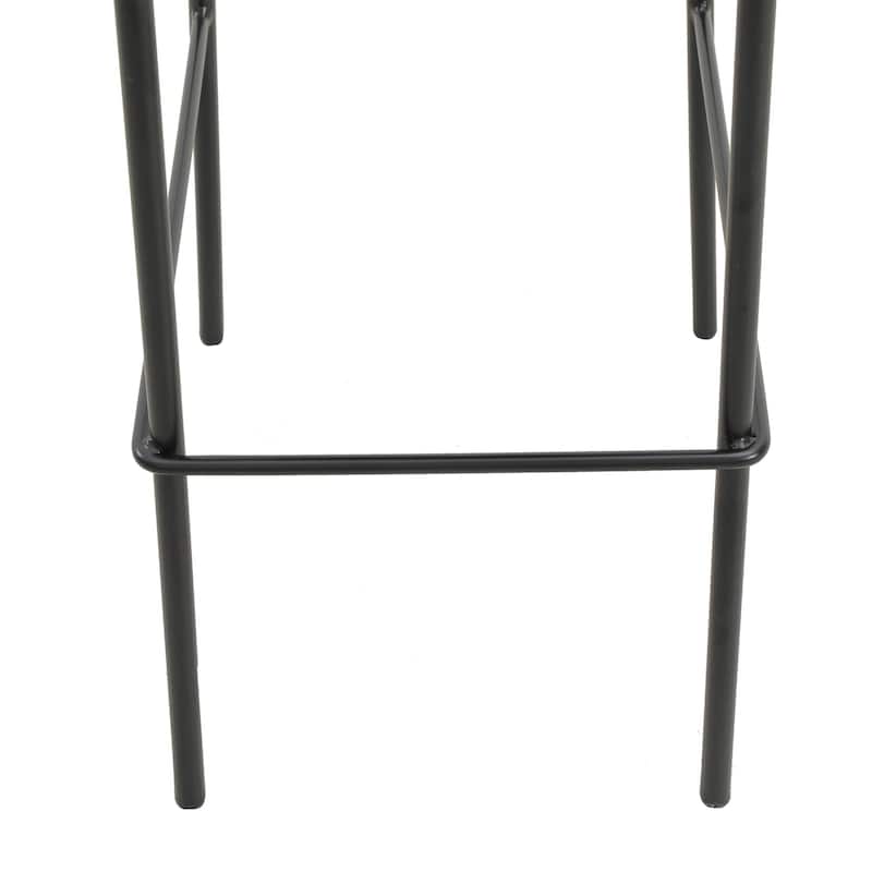 LeisureMod Euston Wicker Bar Stool with Powder Coated Steel Frame, Set of 2 - 42"