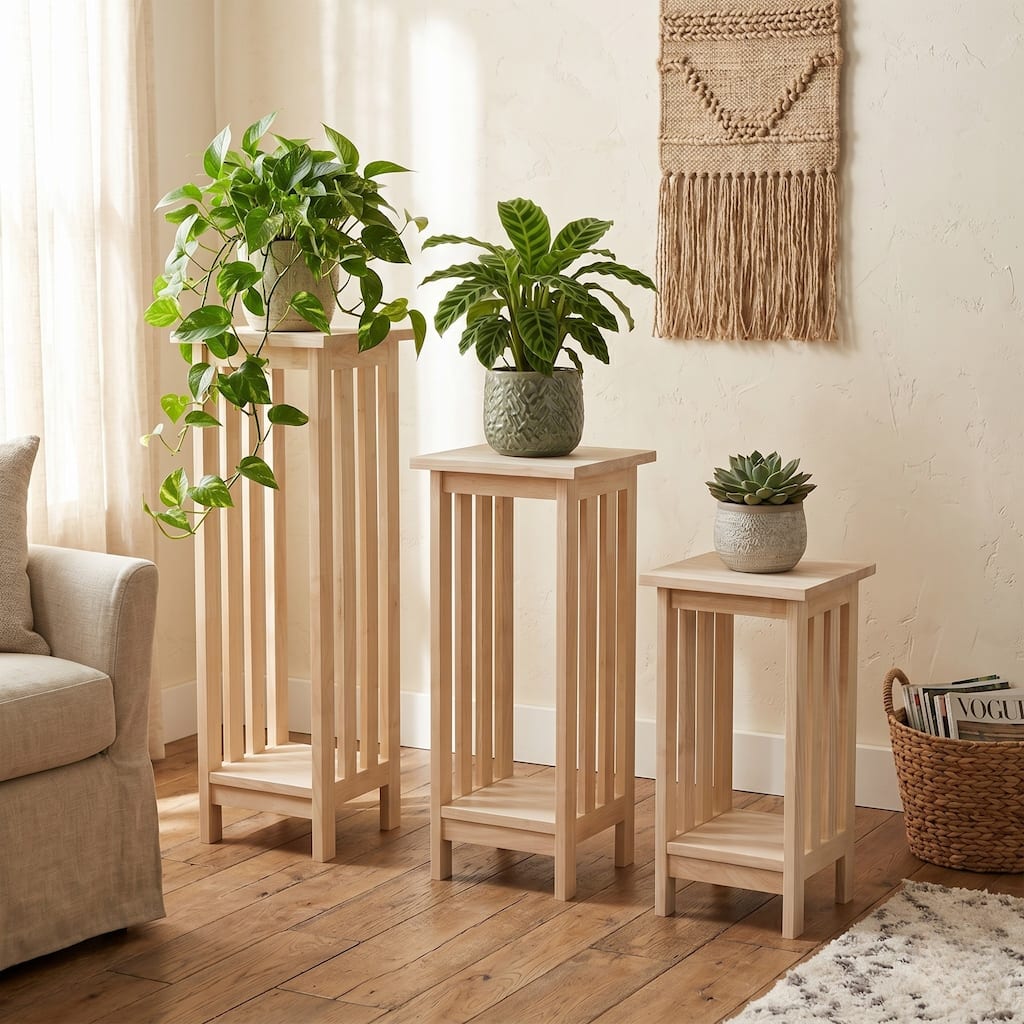 The Gray Barn Secret Valley Unfinished Solid Wood Mission Plant Stand