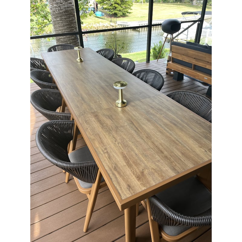 PURPLE LEAF 7 / 9 / 11 pcs Outdoor Dining Set Patio Dining Furniture for Lawn Backyard Deck Brown