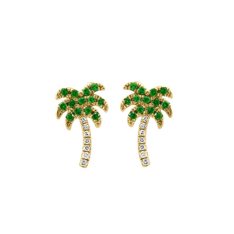 EFFY 14K Yellow Gold Diamond and Tsavorite Earrings