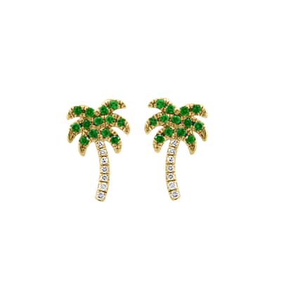 EFFY 14K Yellow Gold Diamond and Tsavorite Earrings