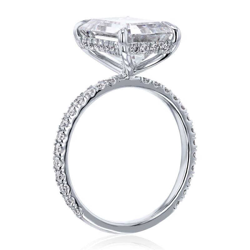 Kobelli Signature Collection 6 Carat Moissanite & Diamond 14k Solid Gold Emerald Hidden Halo Near Eternity Evie Engagement Ring