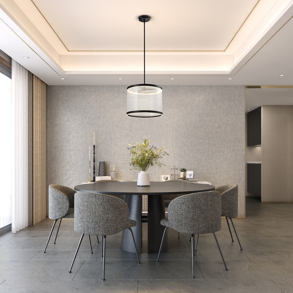Artcraft Cora Integrated LED Pendant - Black Finish