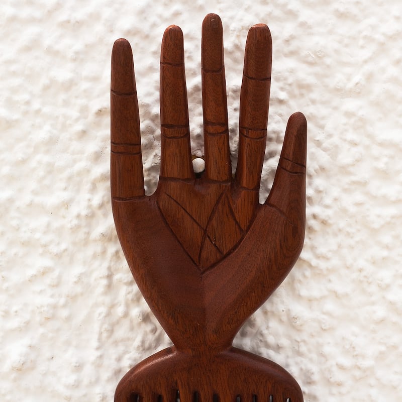 Novica Handmade All Fingers Are Not The Same Mahogany Wood Wall Art