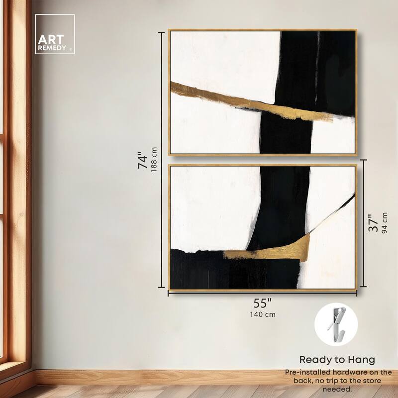 Weight of Black II Canvas Set of 2 by Art Remedy