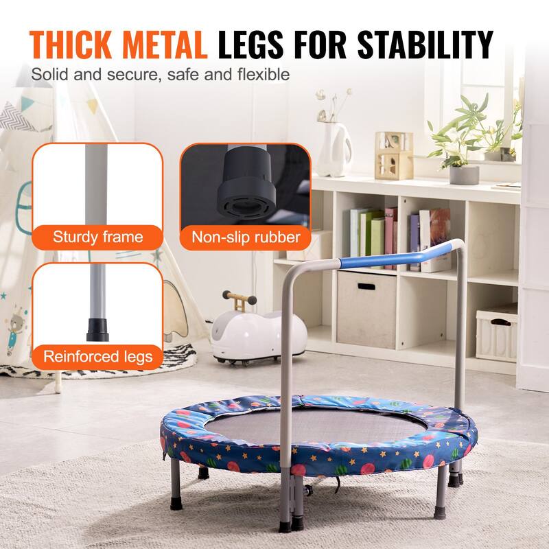 Foldable 36 Inch Toddler Trampoline for Indoor Outdoor Active Play