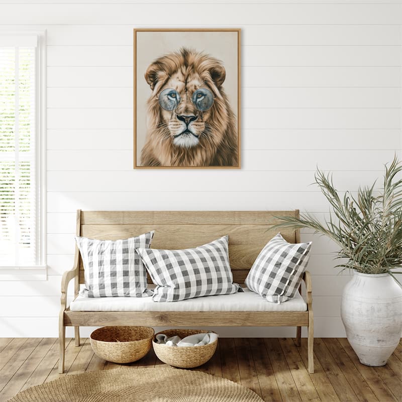 Cool Cat by Mowzu Framed Canvas Wall Art