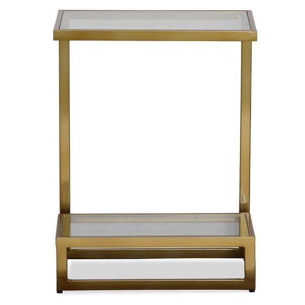 slide 2 of 4, Uttermost Musing Brushed Brass Accent Table - 18"W x 24"H x 12"D