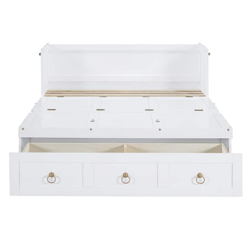 Full Size Murphy Bed with Pulley Design, Drawer, and USB Ports