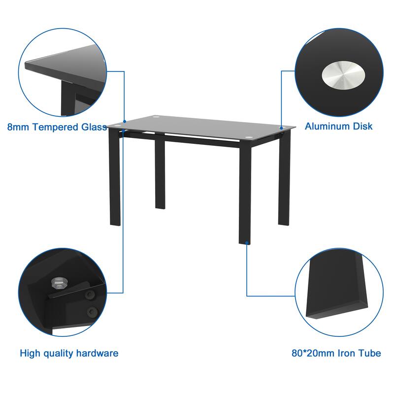 5-piece dining table set, dining table and chair - N/A