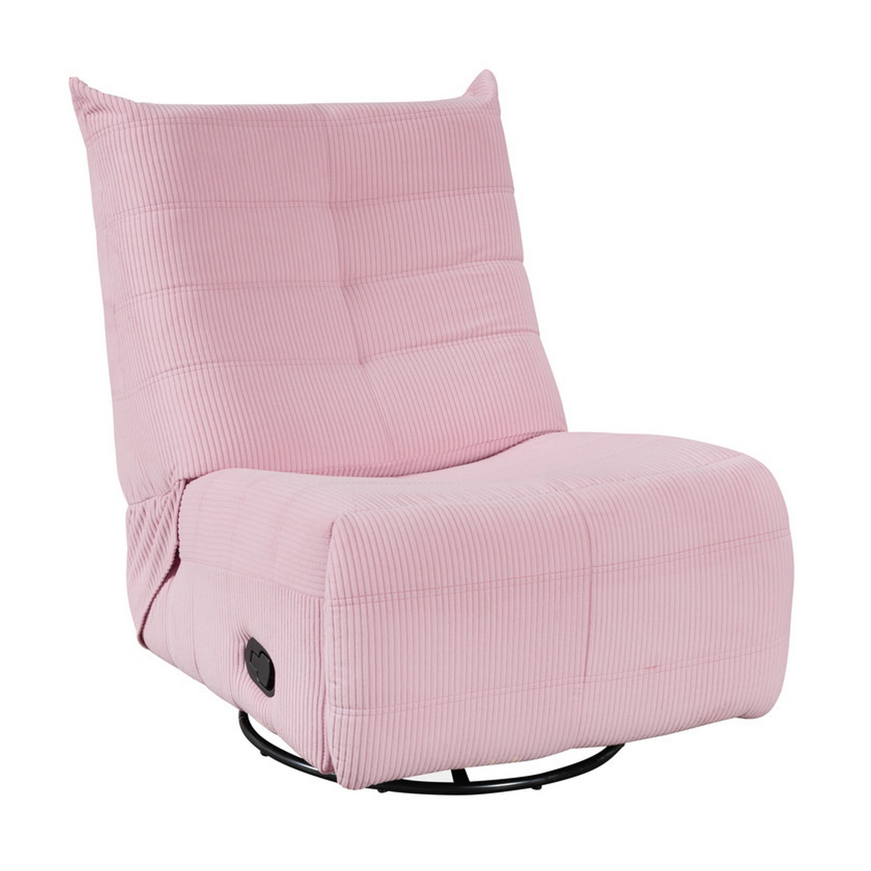 Gea 35 Inch Swivel Recliner Chair Tufted Pink Corduroy Solid Wood On Sale Bed Bath Beyond 40315175