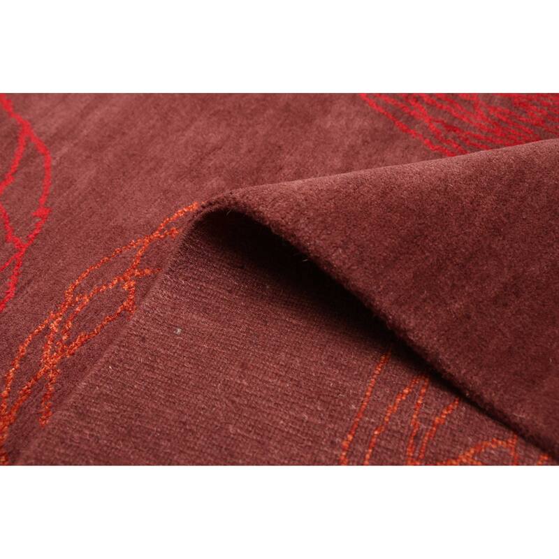 ECARPETGALLERY Hand-knotted Opulence Dark Brown Silk, Wool Rug - 7'11 x 9'10