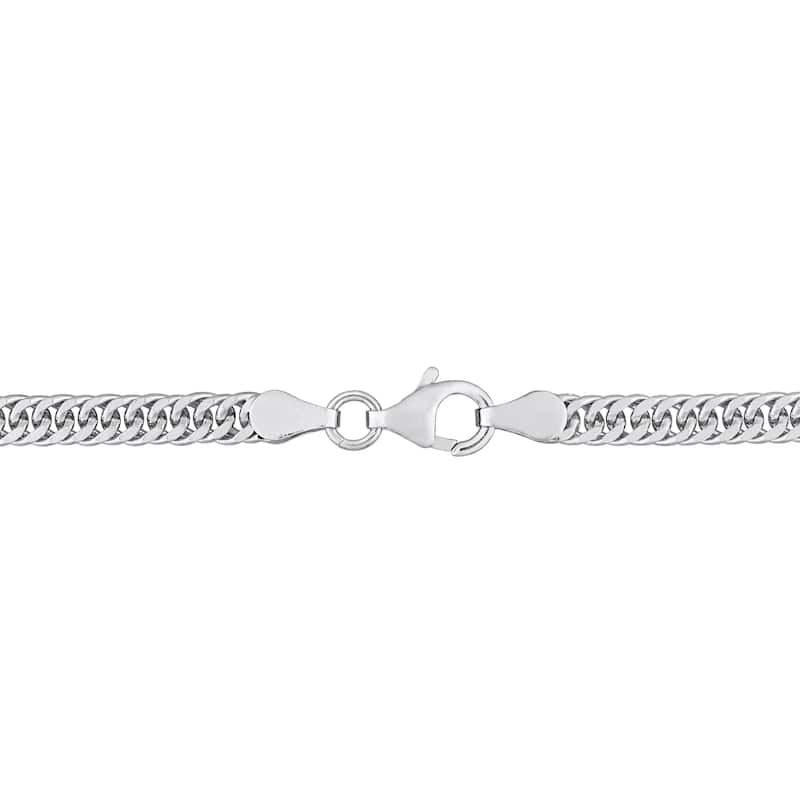 Miadora Sterling Silver Double Fancy Curb Link Necklace