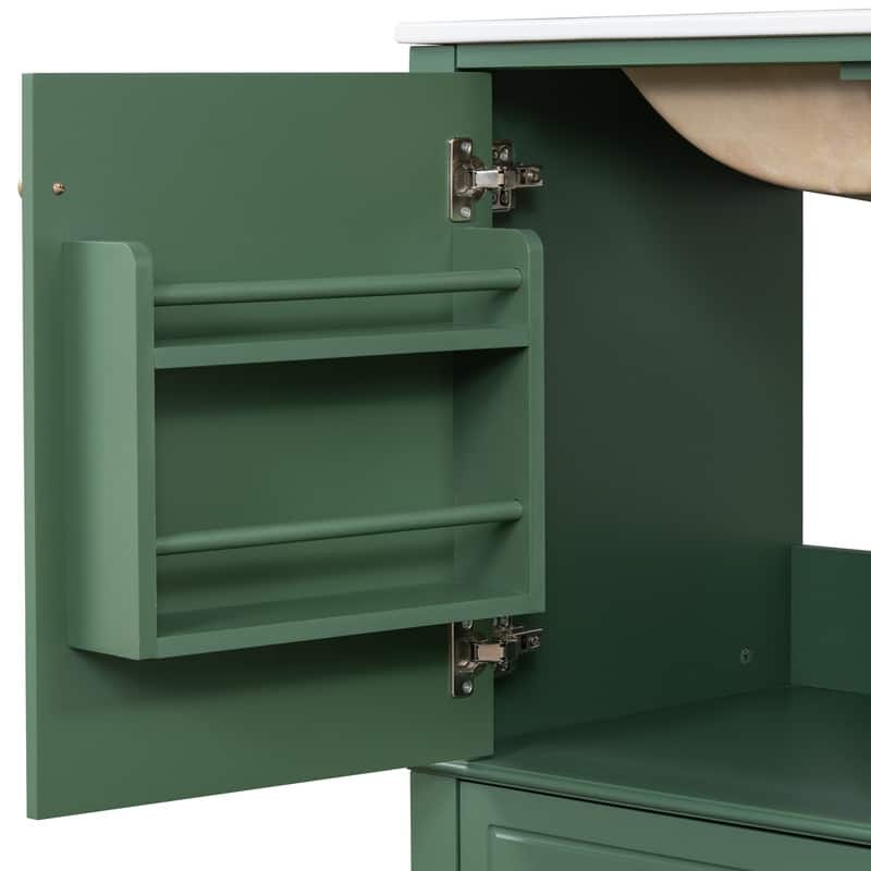 30-Inch Bathroom Vanity With Sink, One Door With Shelf And Three Drawers, Soft-Close Door. - 30"