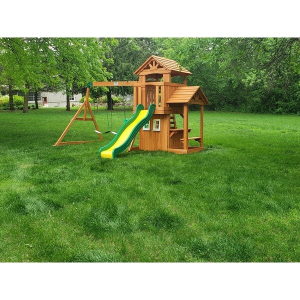 Shop Backyard Discovery Tanglewood All Cedar Swingset Brown