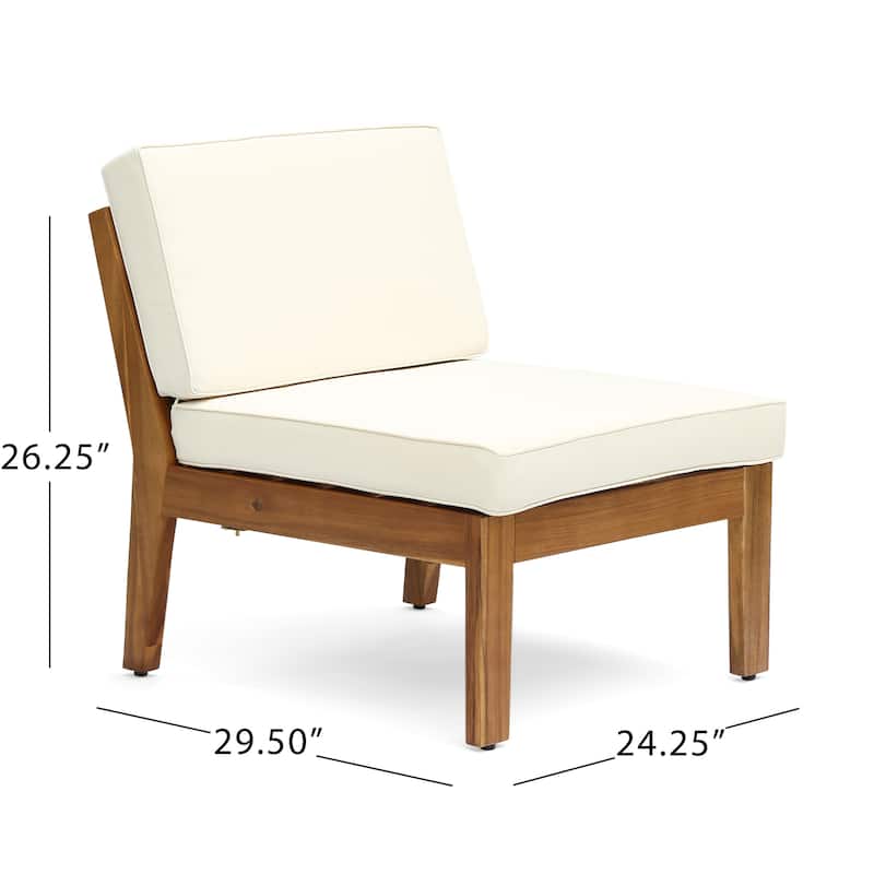 Christopher Knight Home - Xanthe Acacia Wood Patio 10 Piece Sectional Sofa Set with Water Resistant Cushion
