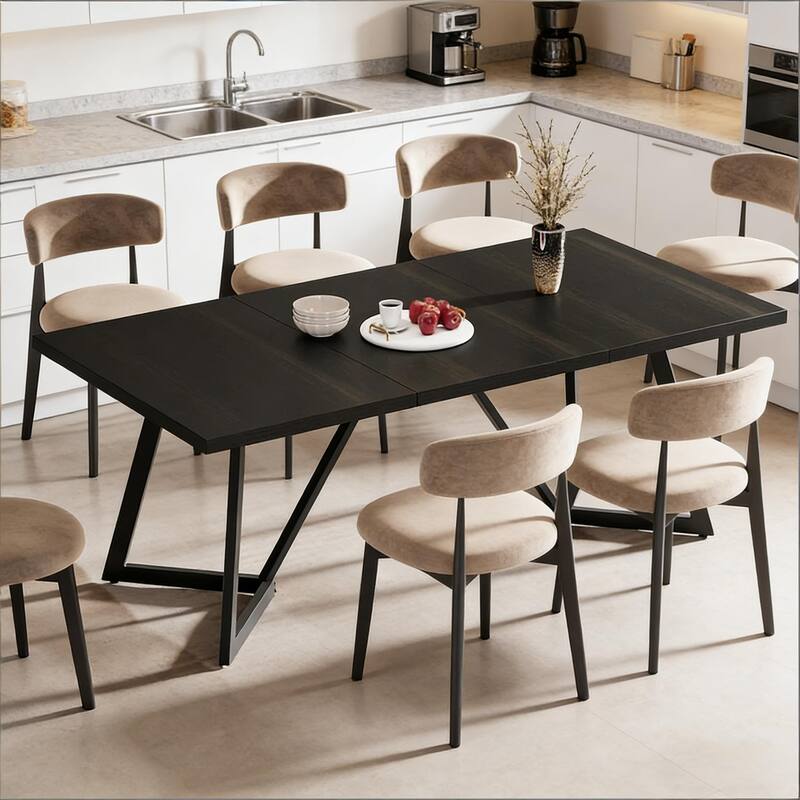 Contemporary Dining Table,Rectangular Kitchen Table,Conference table,Executive desk,Office table - Black