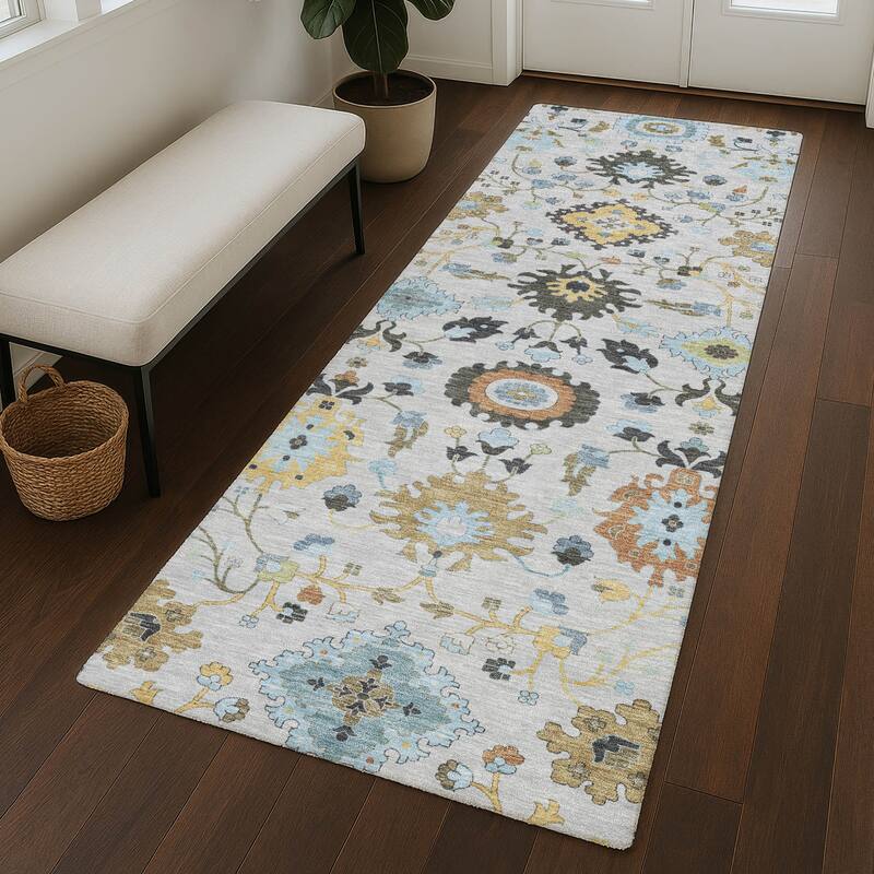 Machine Washable Indoor/ Outdoor Traditional Marci Chantille Rug