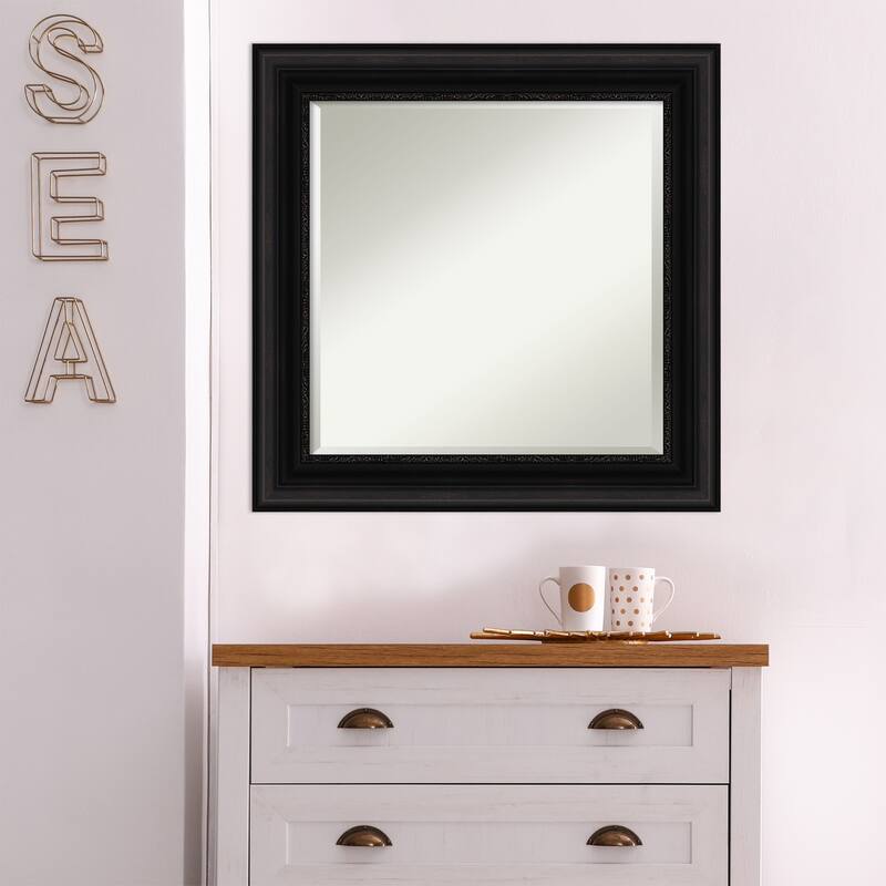 Beveled Wall Mirror - Parlor Black Frame