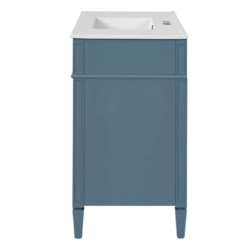 36 in. Modern MDF Bathroom Vanity with White Ceramic Top Sink and Tip out Drawer