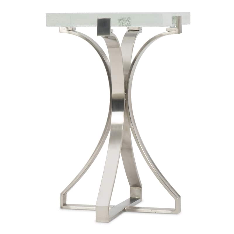 Hooker Furniture 17-1/4" Long Bubble Glass Top Stainless Steel - Chrome