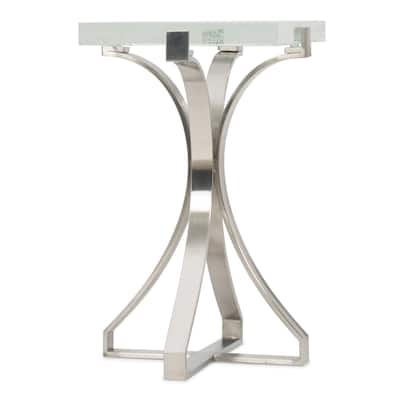 Hooker Furniture 17-1/4" Long Bubble Glass Top Stainless Steel