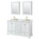 Option White / White Carrara Marble Top / Brushed Gold