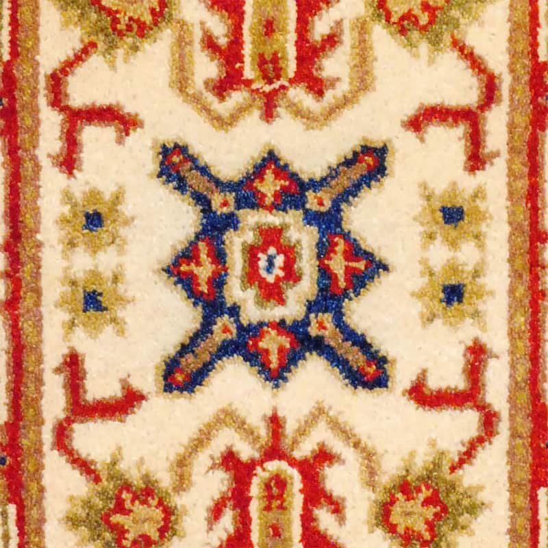 Handmade Kazak Wool Rug (India) - 2' x 4' - 2' x 4'