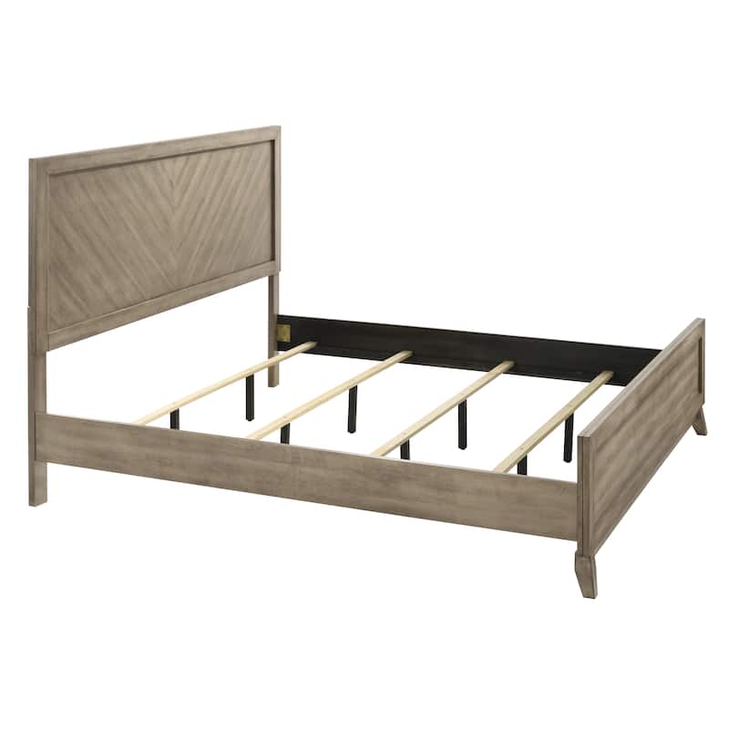 Roundhill Furniture Arena Contemporary Wood Bedroom Set: Panel Bed, Dresser, Mirror, Nightstand, Chest in Antique Gray