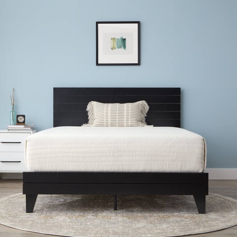 Brookside Mabel Shiplap Platform Bed Frame with Headboard